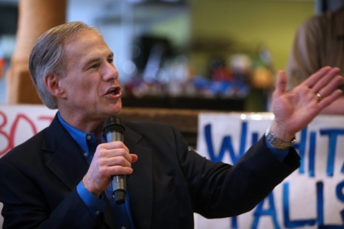 Republican gubernatorial candidate Greg Abbott speaks at the 8th Street Coffee House in Wichita Falls