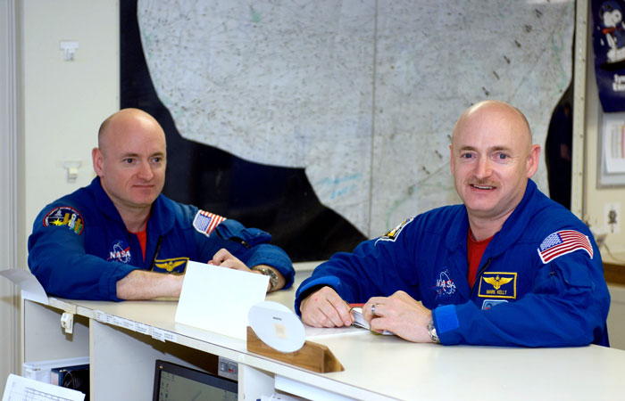 Astronauts Mark Kelly and twin brother Scott Kelly