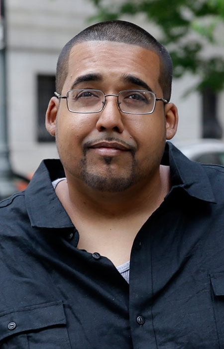 Hector Xavier Monsegur arrives at court in New York for a sentencing hearing on Tuesday. Monsegur, a prolific computer hacker who infiltrated the servers of major corporations, later switched sides to helped the U.S. government disrupt hundreds of cyberattacks on Congress, NASA and other sensitive targets, according to federal prosecutors. (Seth Wenig/Associated Press)