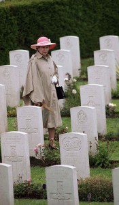 Queen Elizabeth II visited the British Military Cemetery on June 6, 1994.