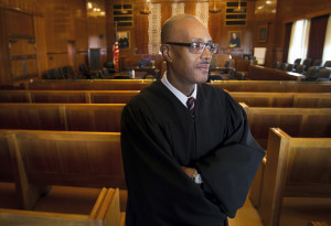 Judge George Hanks, seen in a May 28, 2015 photo, is the new US District Court Judge in Galveston, Texas. He's the first African-American judge to preside over the court and will serve with life tenure. President Barack Obama nominated Hanks in September. Hanks is a Harvard graduate and has been a judge for more than 15 years. (Stuart Villanueva/The Galveston County Daily News)
